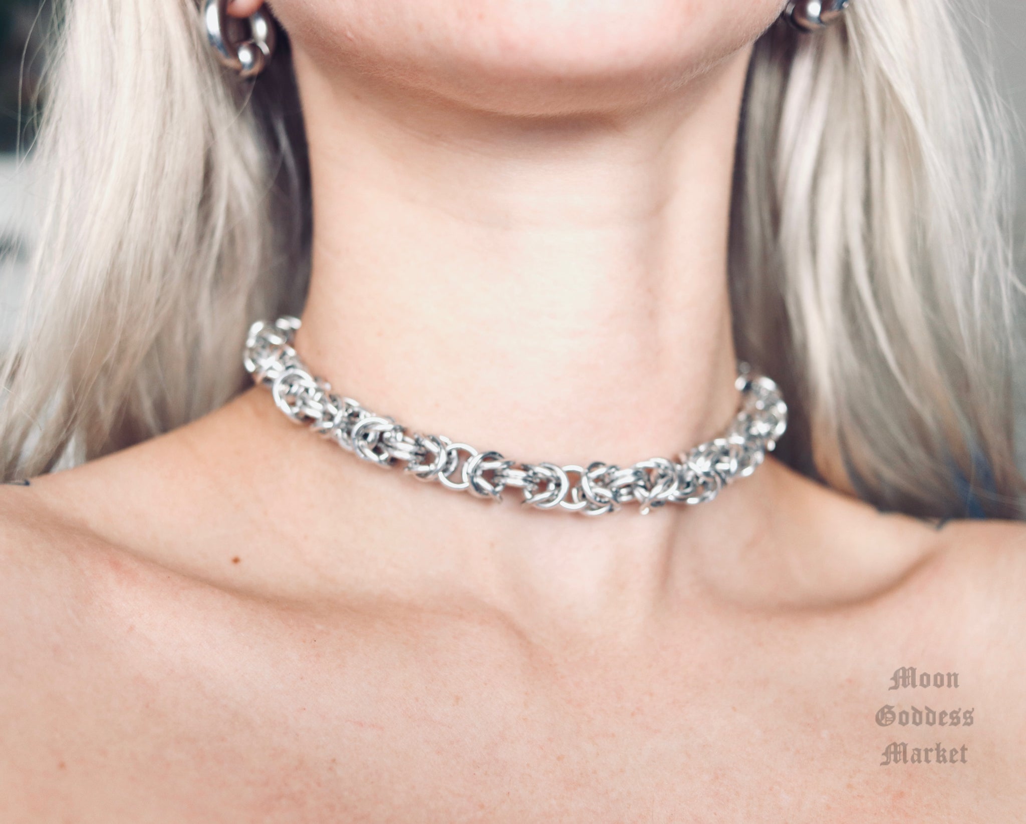 Chainmail Choker Necklace - Moon Goddess Market