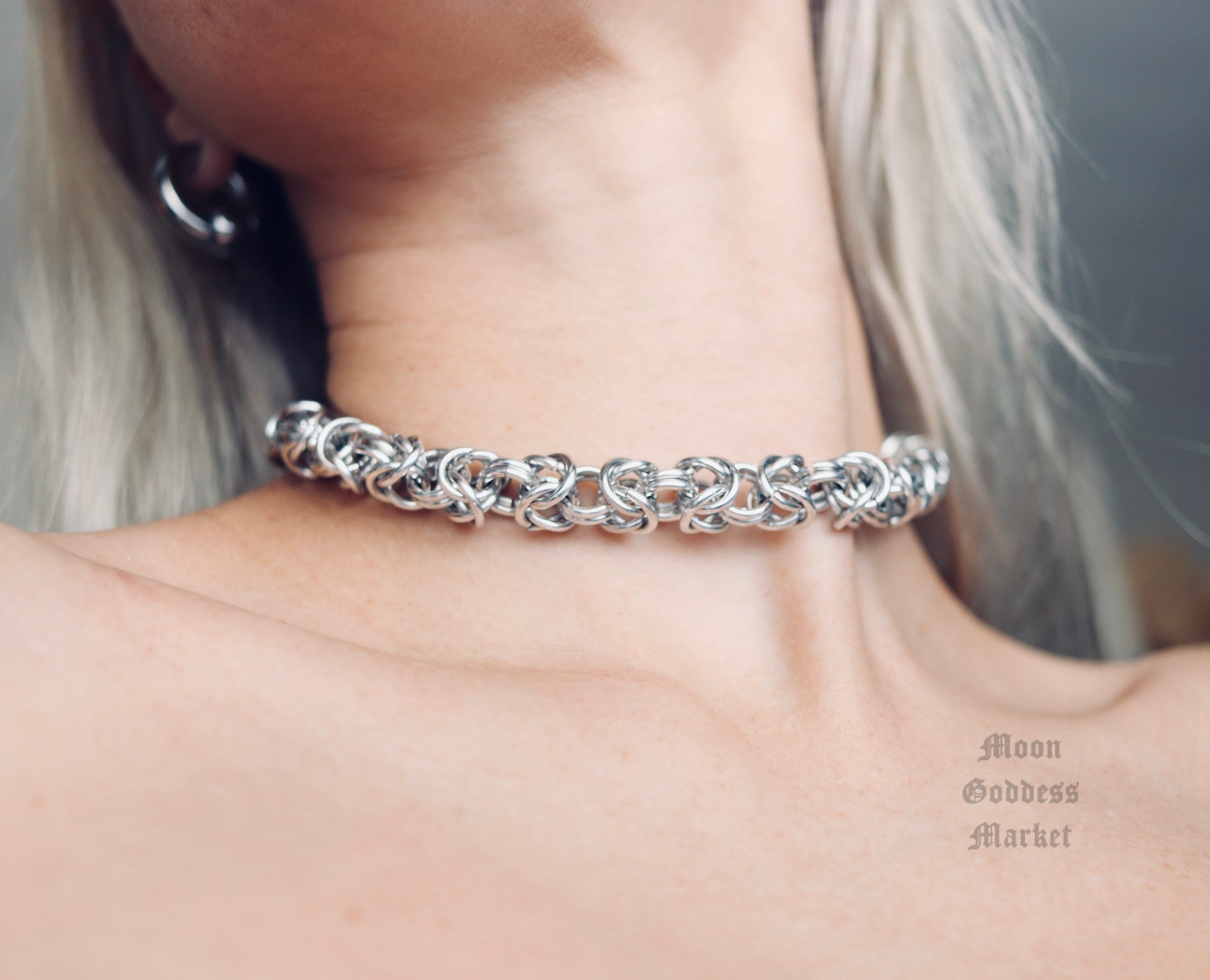 Chainmail Choker Necklace - Moon Goddess Market