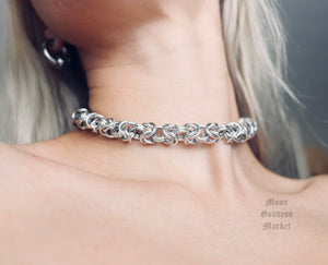 Chainmail Choker Necklace - Moon Goddess Market