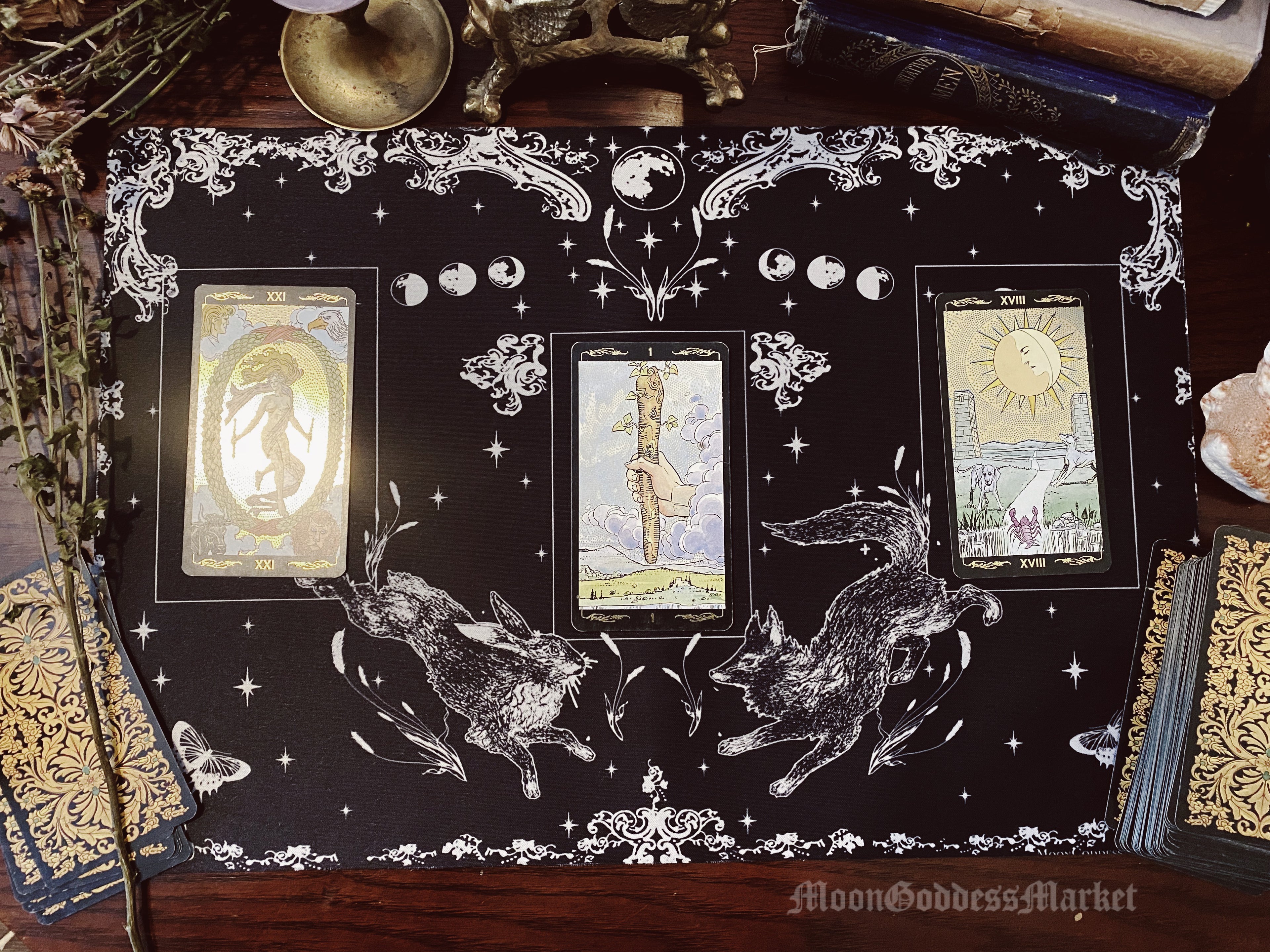 12" x 18" Tarot Roll Up Mat by Moon Goddess Market - Moon Goddess Market