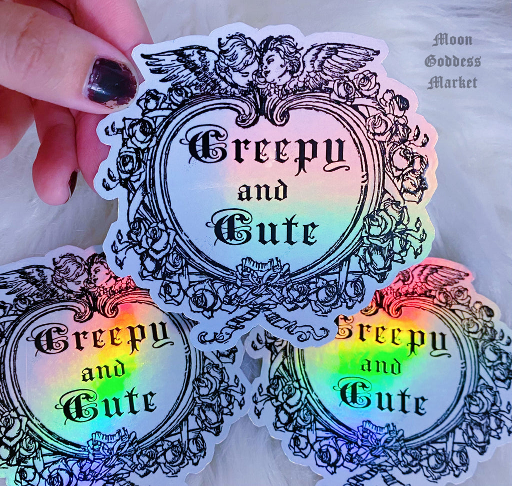 Creepy But Cute Holographic stickers - Moon Goddess Market