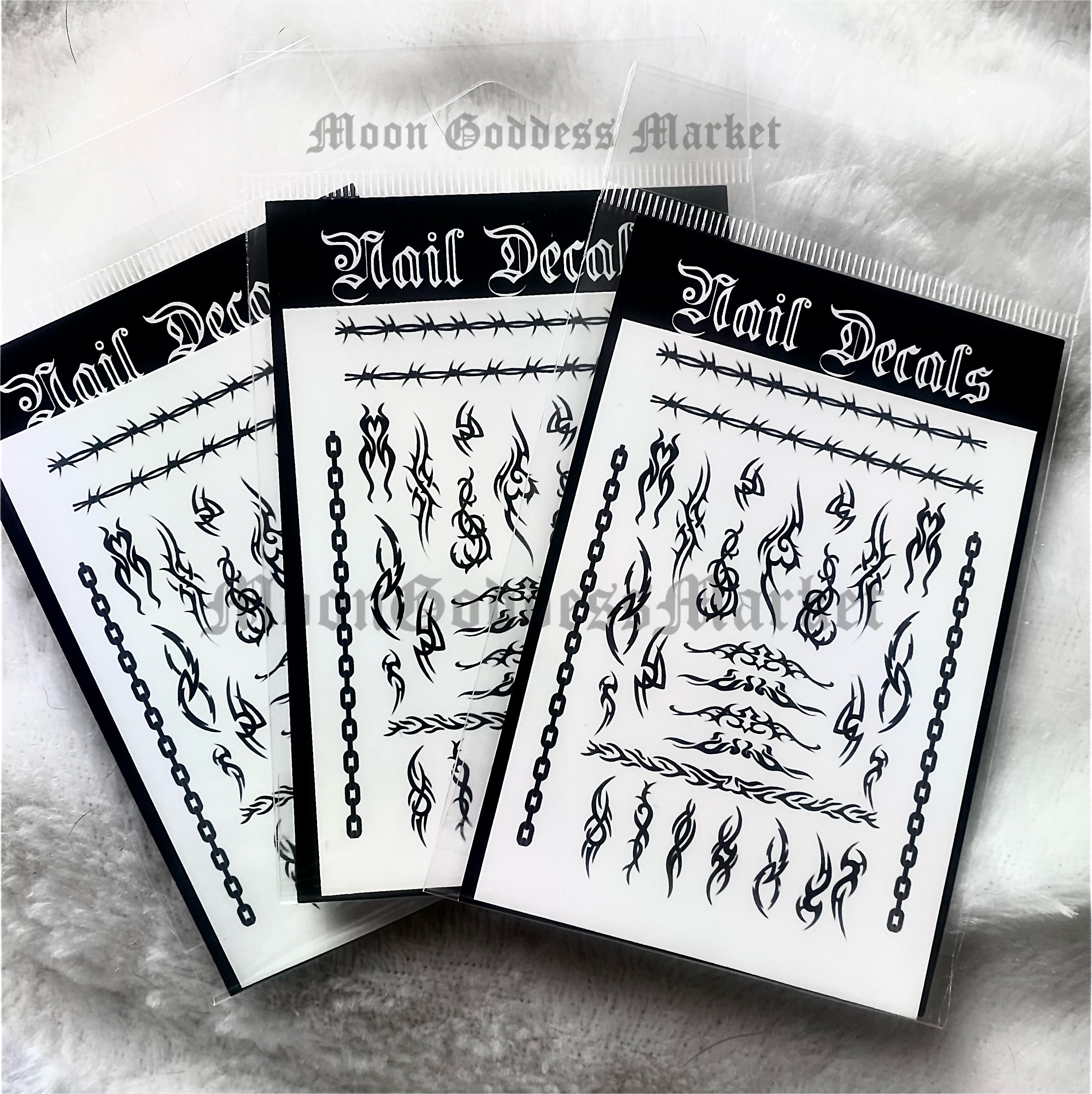 Y2k Tribal Nail Decals - Moon Goddess Market