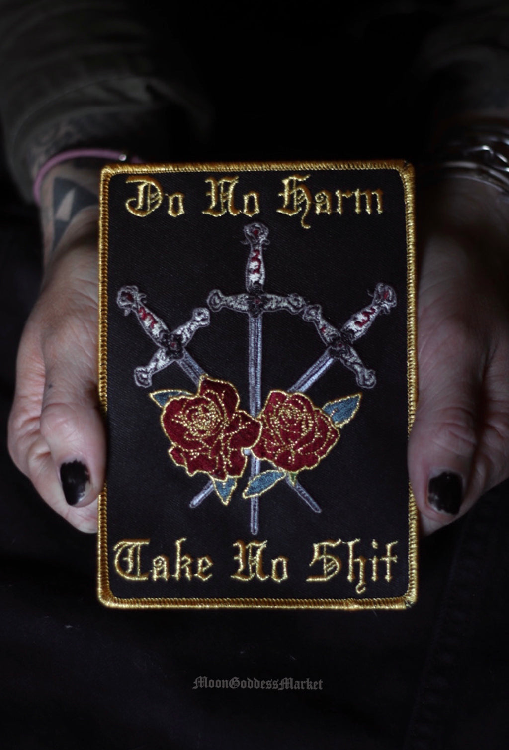 Do No Harm Take No Shit Large Iron On Back Patch - Moon Goddess Market