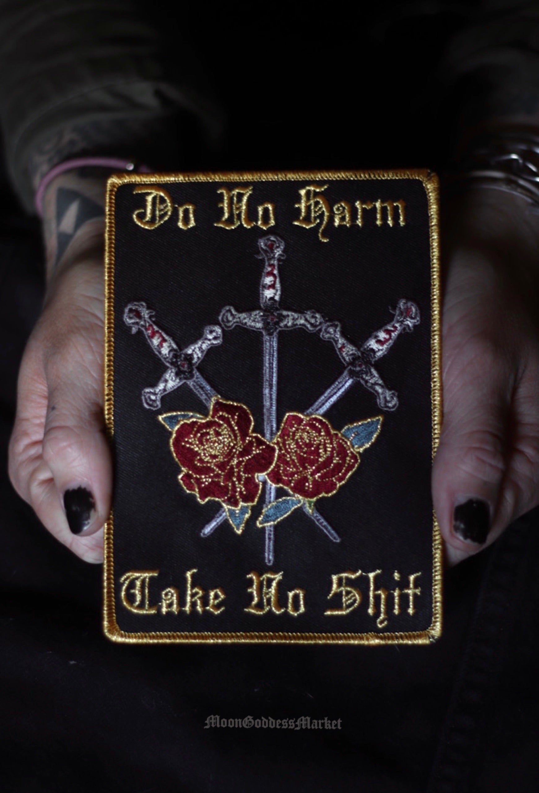 Do No Harm Take No Shit Large Iron On Back Patch - Moon Goddess Market