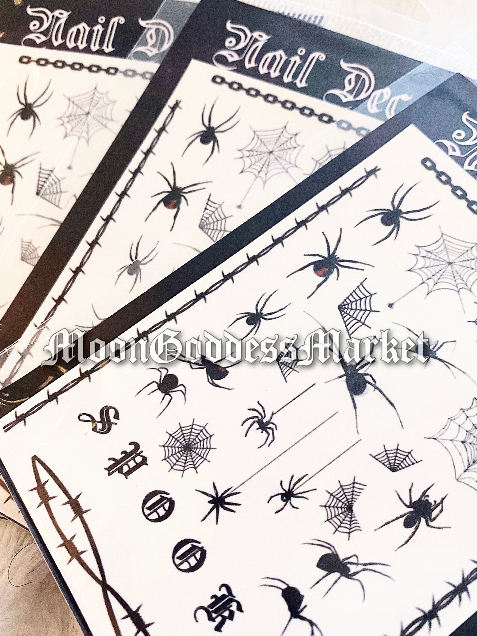 Spooky Spider Webs Nail Decals - Moon Goddess Market
