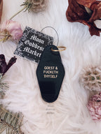 Hotel Motel Key Chain Black and Gold Goest and fucketh thyself - Moon Goddess Market