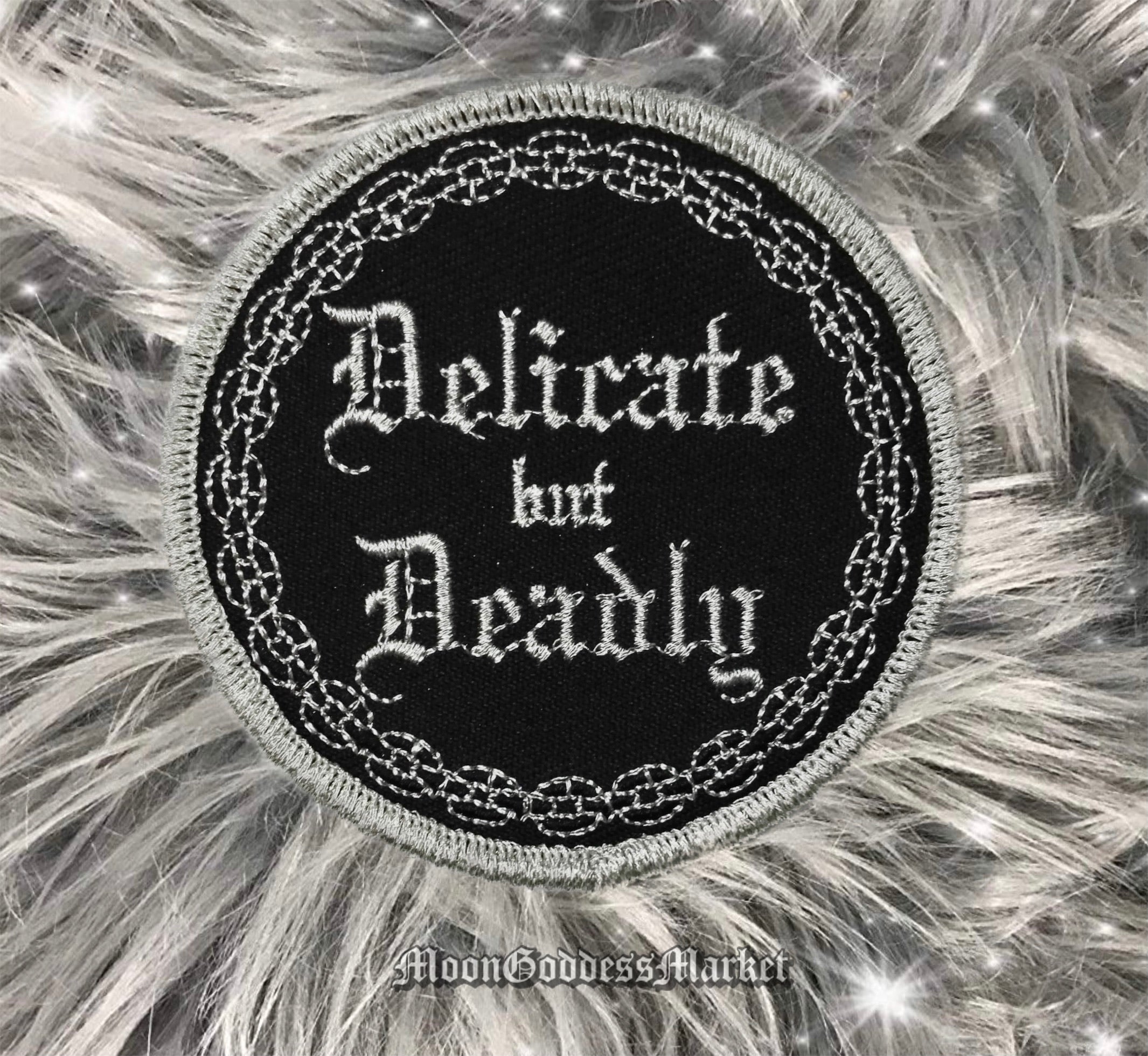 Delicate but Deadly Iron On Patch - Moon Goddess Market