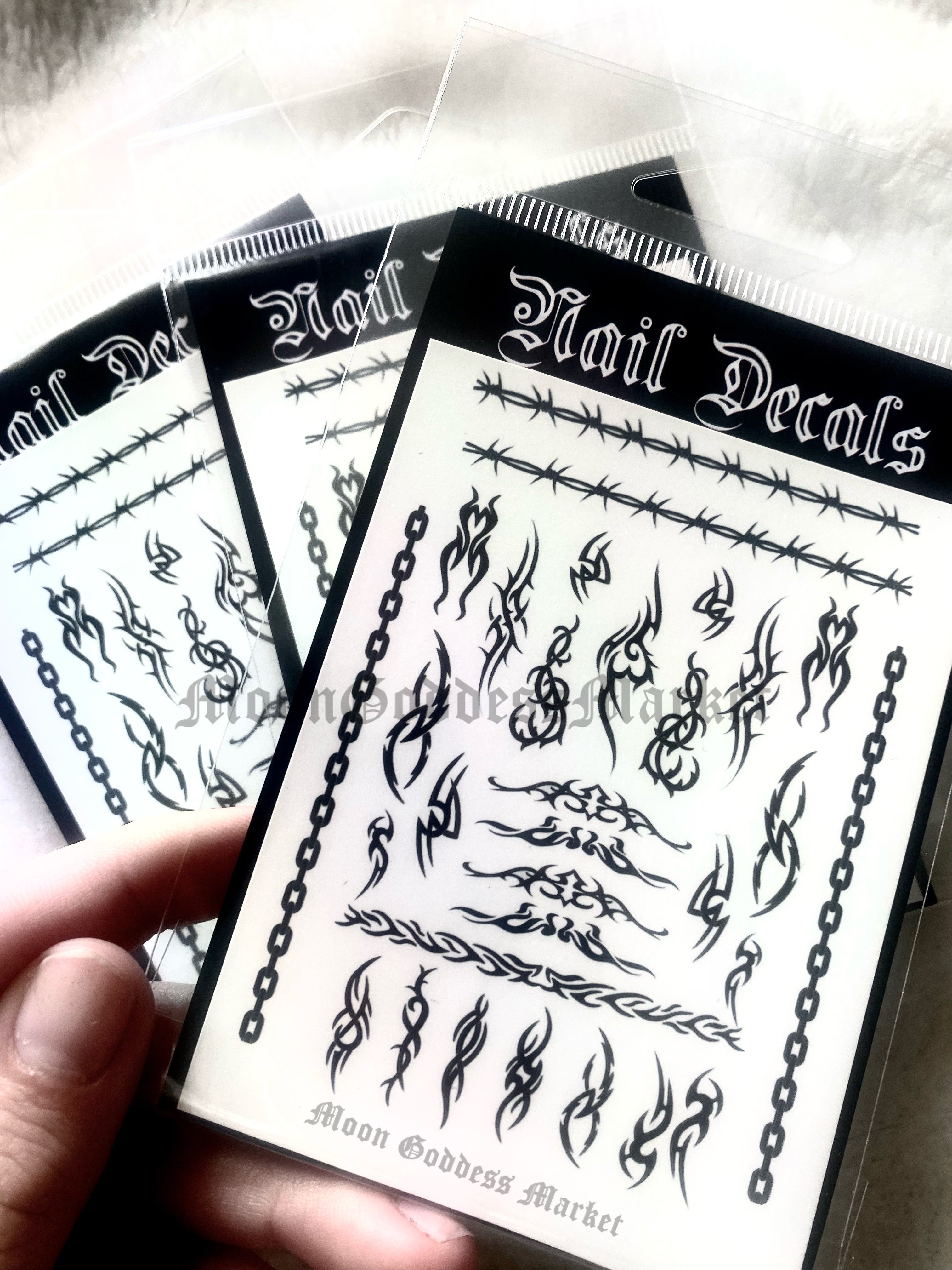 Y2k Tribal Nail Decals - Moon Goddess Market