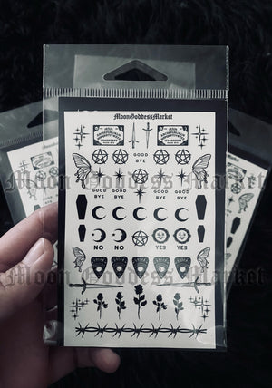 Ouija Witchy Occult Nail Decals - Moon Goddess Market