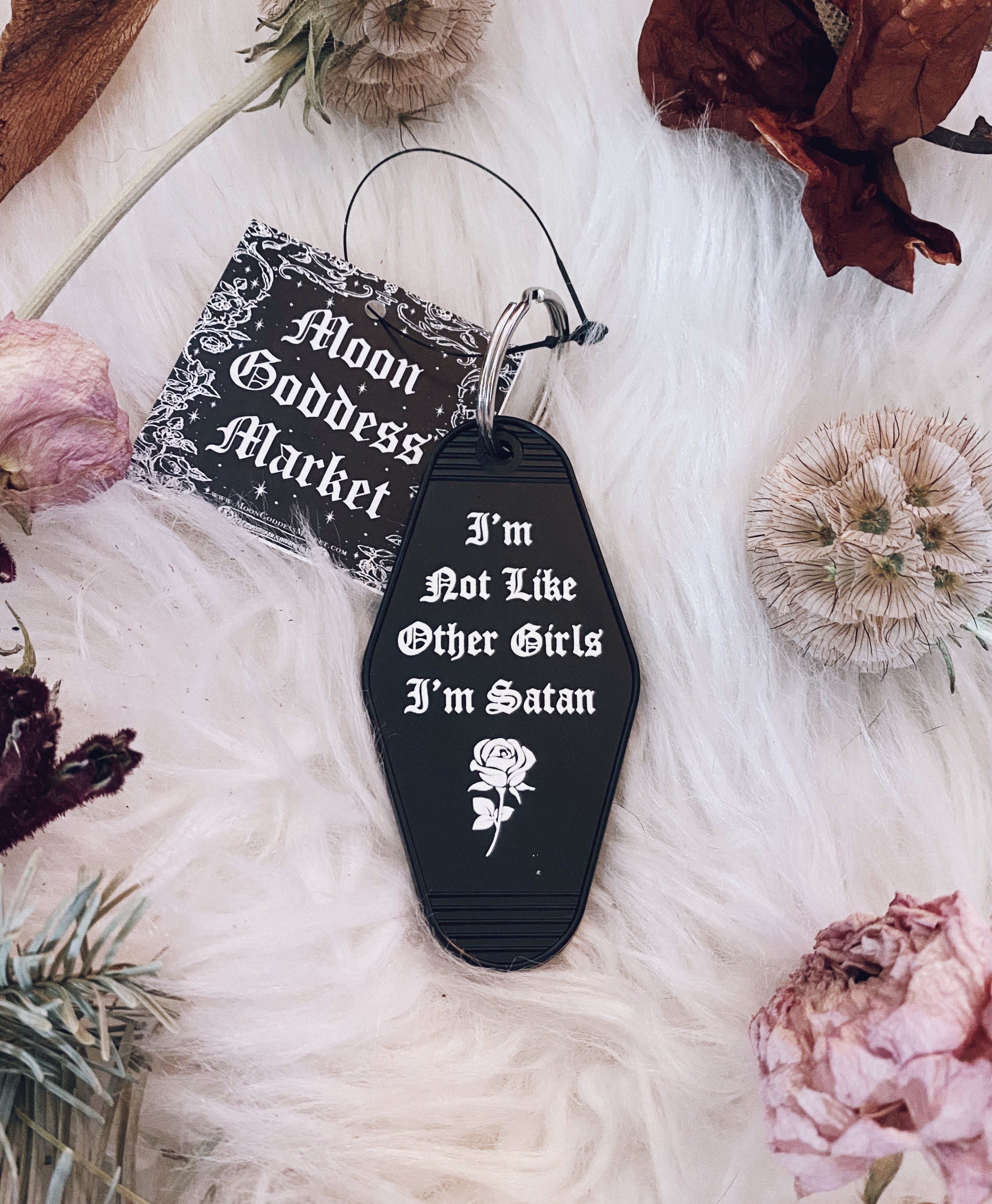 I’m Not Like Other Girls I’m Satan Motel Keychain - Moon Goddess Market