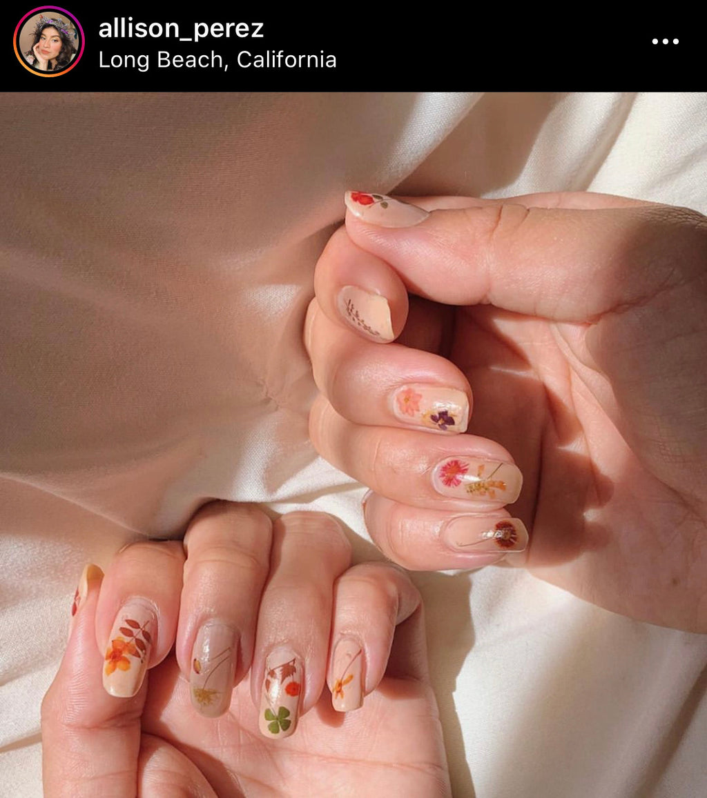 Pressed Floral Garden Nail Decals | Water Slide | Easy & Fun - Moon Goddess Market