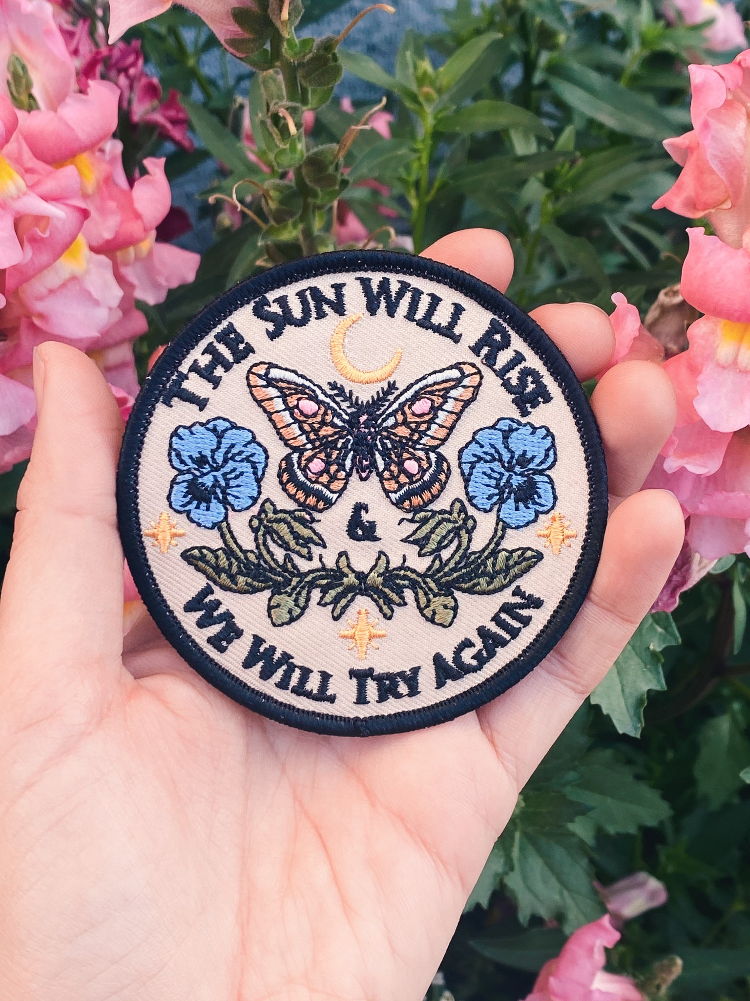 The Sun Will Rise & We Will Try Again Iron On Patch - Moon Goddess Market