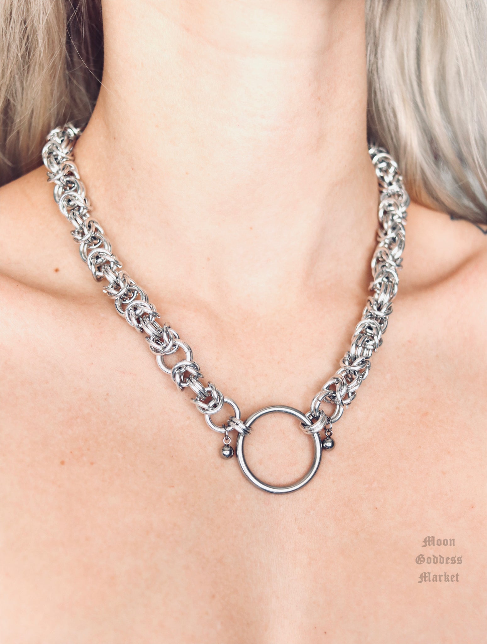 Chainmail Choker Piercing Necklace - Moon Goddess Market