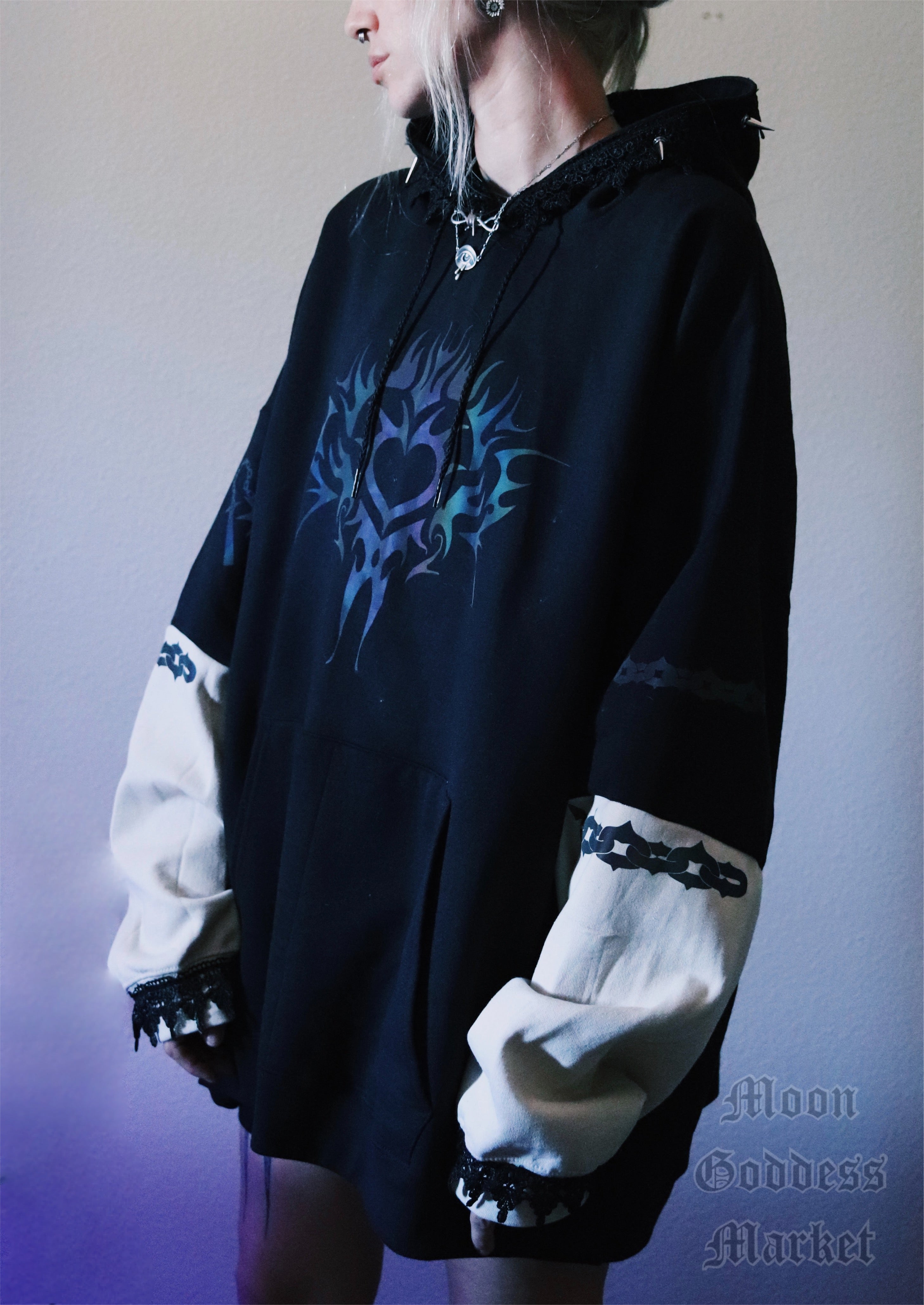 OOAK Oversized XXL Hoodie - Moon Goddess Market